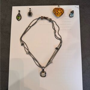 Elegant Silver Necklace ( Pendants Sold Separately)